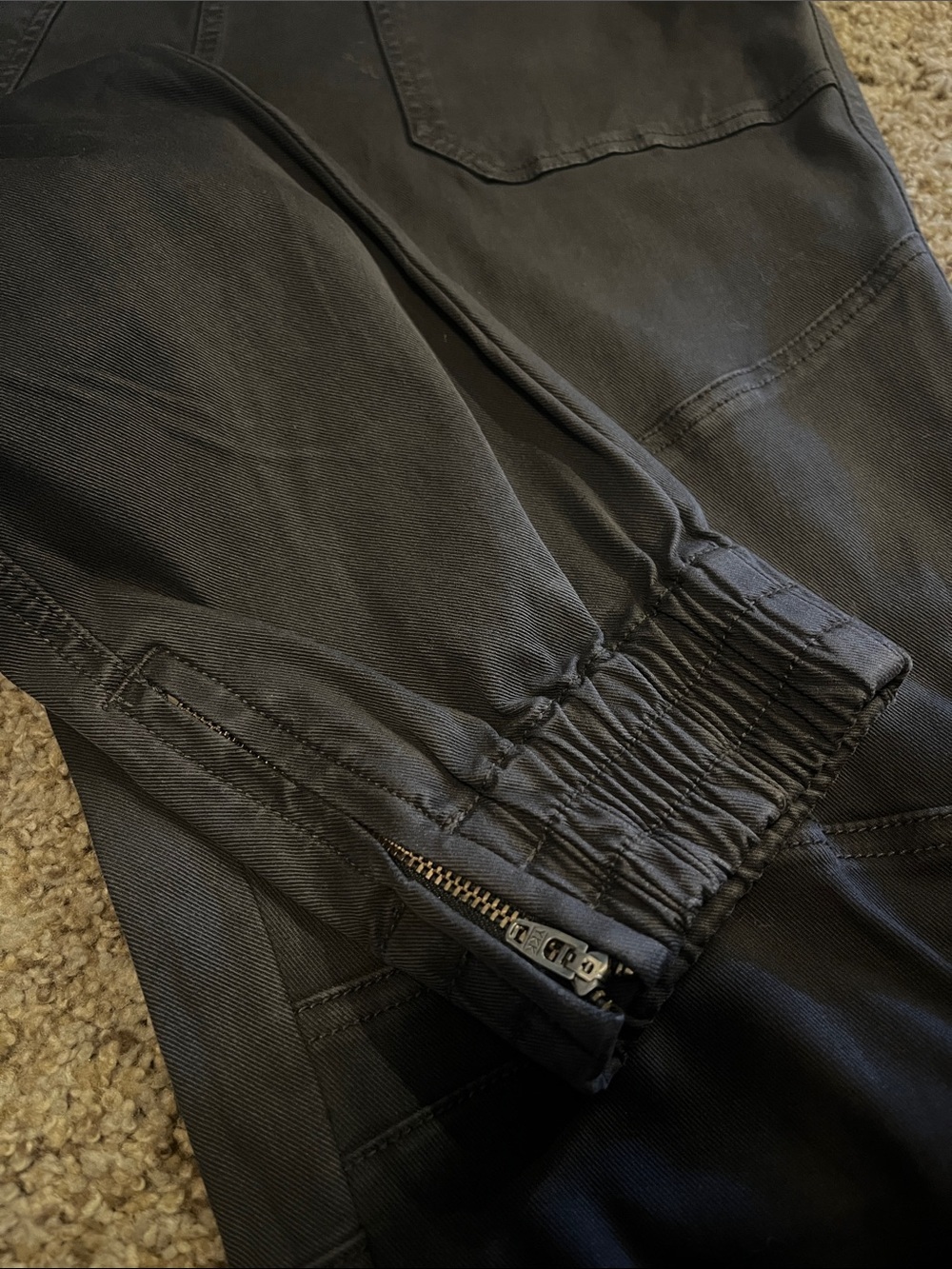 NWT Spanx stretch twill cargo jogger black gray high waist ankle length taper - Picture 11 of 12